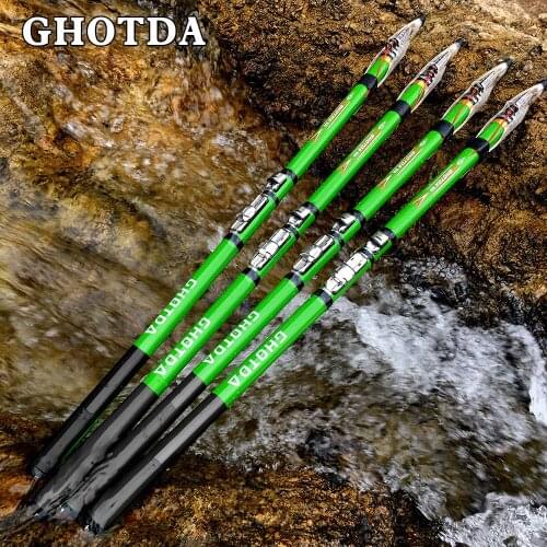 GHOTDA Carbon Rock Fishing Rod 2.7m 3.6m 4.5m 5.4m 6.3m Carp Rod Telescopic Sea Fishing Rod Telescopic Spinning Rod Hard