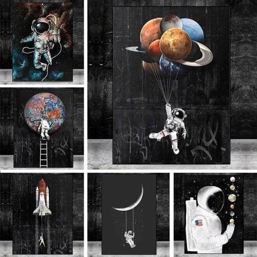Astronaut Space Dreaming Stars Canvas Paintings Posters and Prints Wall Art Pictures for Living Room and Home Decoration Cuadros