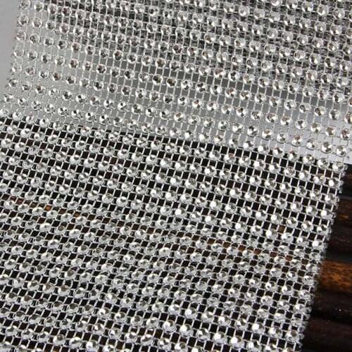 Fashion Crystal Diamond Mesh Arranged Rhinestone Ribbon For Bouquets Candle Holder Vases Wedding Party Home Decoration STTA889