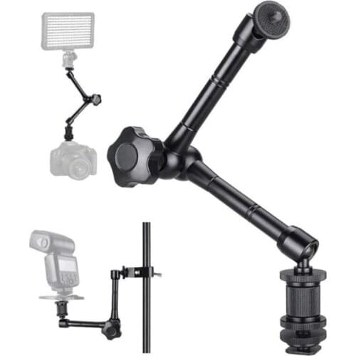 Upgraded 11 Inch Adjustable Articulating Friction Arm with Large Super Clamp Fit for Camera Monitor Mount Adapter