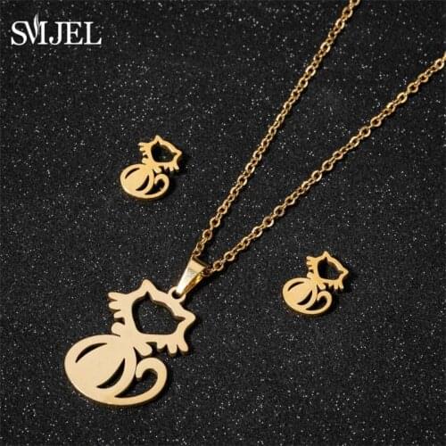 Fashion Cute Animal Cat Moon Pendant Necklace Gold Color Origami Cat Paw Necklaces Kitten Pet Lucky Jewelry For Women Girls Gift