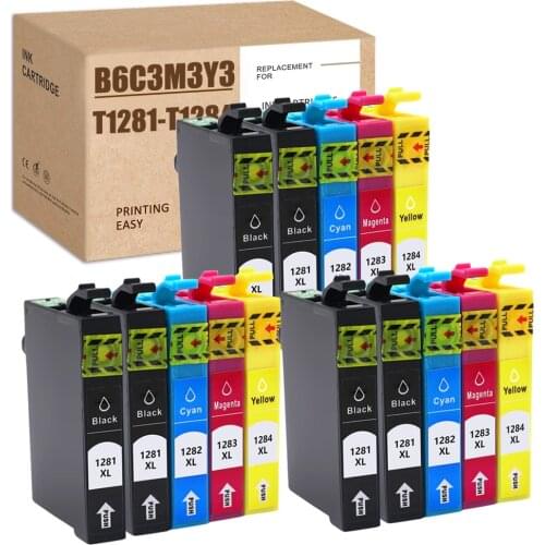 SZ 15PCS T1285 XL Remplacement for Epson T1281 T1282 T1283 T1284 Stylus SX125 SX230 SX235W SX420W SX430W SX440W SX445W BX305FW