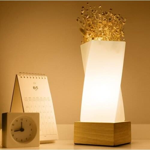 Nordic decorative table lamp LED reading lamp creative solid wood personality creative warm bedside lamp desk light LB12125