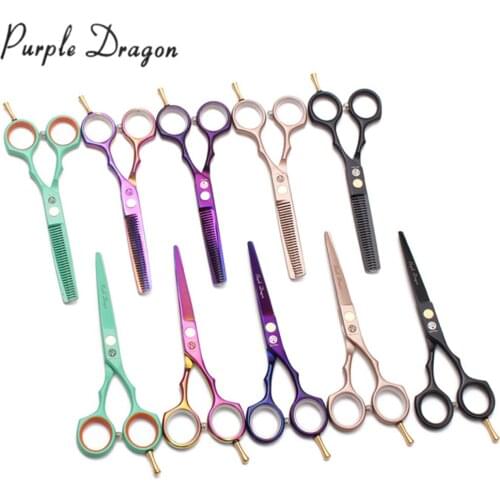 Suit 5.5" Z1104 Purple Dragon Barber Shears Cutting Scissors Thinning Shears Professional Hairstyle Hair Scissors Razor Add Bag