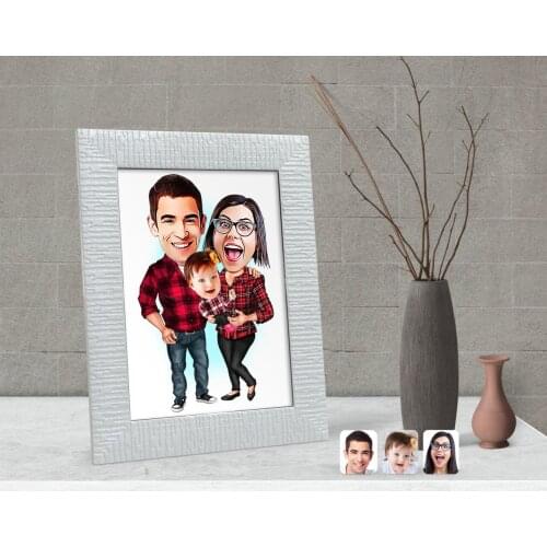 Personalized Family Caricature Of Decorative Çerçeve-2