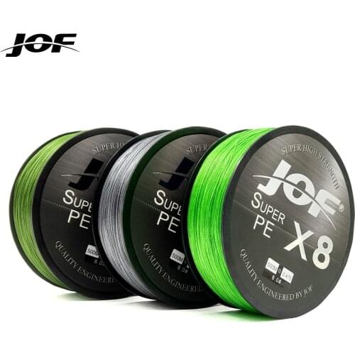 JOF 8 Strands Braided Fishing Line Carp Fishing MultiColor Multifilament Saltwater PE Line Spinning Line 150M 300M 500M 15-100LB