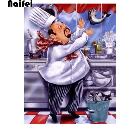 Full square/round Diamond Painting Diamond Embroidery Funny chef Cross Stitch New Arrivals Christmas Decor For kitchen decor