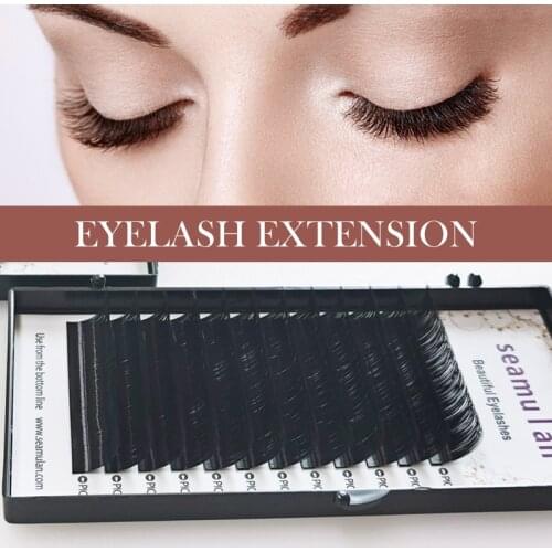 Seamulan Eyelash Extension Premium Real Mink Eyelashes C/D Curl Volume Lash Makeup faux mink individual eyelashes