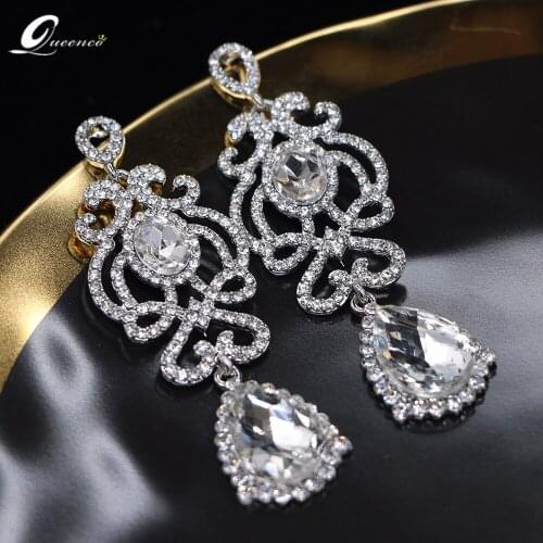 2020 Luxury Crystal Earrings Silver Color Heart Earrings Pendientes Brincos Para As Mulheres Trendy Wedding Earring Oorbellen