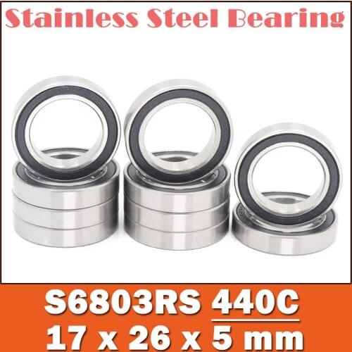 10PCS S6803RS Bearing 17*26*5 mm ABEC-3 440C Stainless Steel S 6803RS Ball Bearings 6803 Stainless Steel Ball Bearing