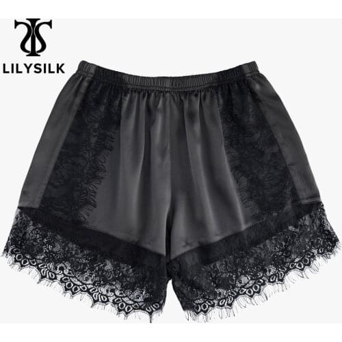 LilySilk Silk Boyshorts Lace 19 Momme Womens Utral Soft Comfortable Cute Club Modal Panties Underwear Brief