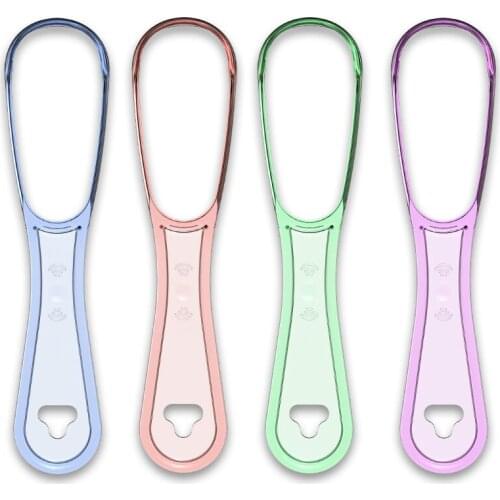 1PC Food Grade Plastic Tongue Scraper Adult Tongue Cleaner Brush Oral Hygiene Dental Tongue Cleaning Brush Oral Care