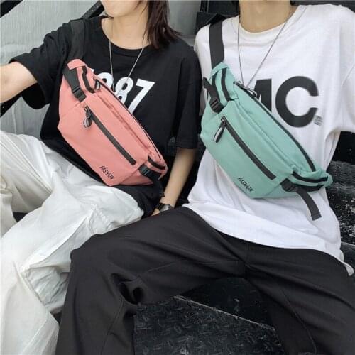 Crossbody bag male ins tide bag chest bag male tide brand student tooling casual shoulder bag pocket small