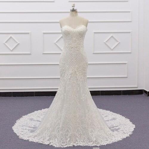 Eslieb Vintage Lace Beaded Wedding Dresses Sweetheart Neck abito da sposa Mermaid Bridal Dresses Sexy Wedding Gowns GLT132