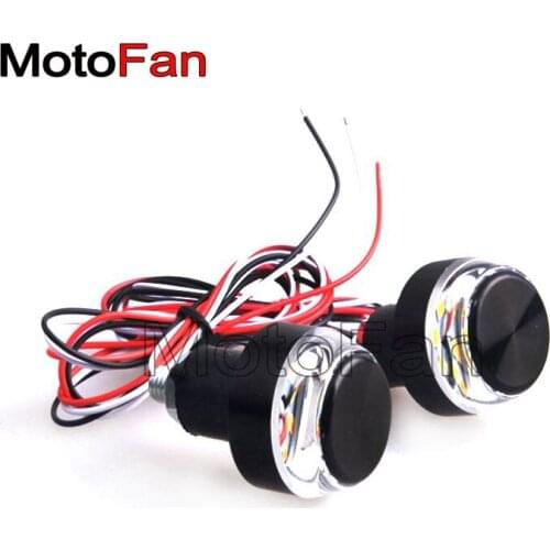 Universal Motorcycle LED Street Bike 7/8" Handlebar Bar Ends Grips Plugs For Honda Kawasaki Suzuki Yamaha BMW Ducati Triumph