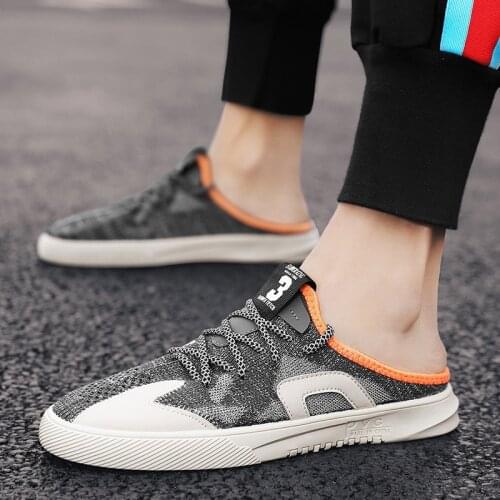 Spring Men Slippers Shoes 2021 Fashion Mesh Slippers Fashion Beach Sandals Casual Flat Slip On Flip Flops zapatos hombre RB172
