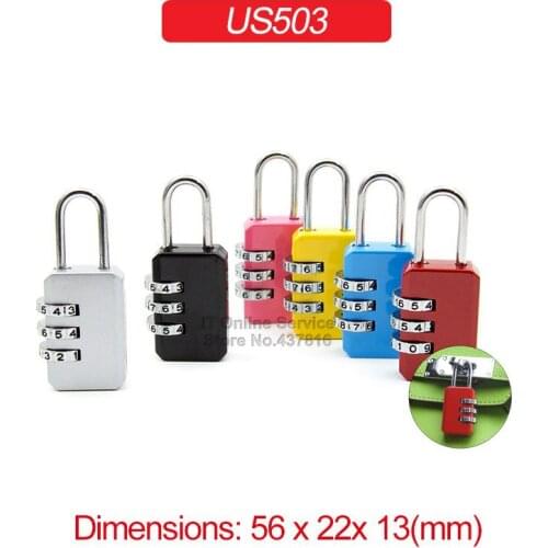 1PCS 3 Digit Combination Password Padlock for Luggage Baggage Zipper Bag School Bag Trolley Case US503