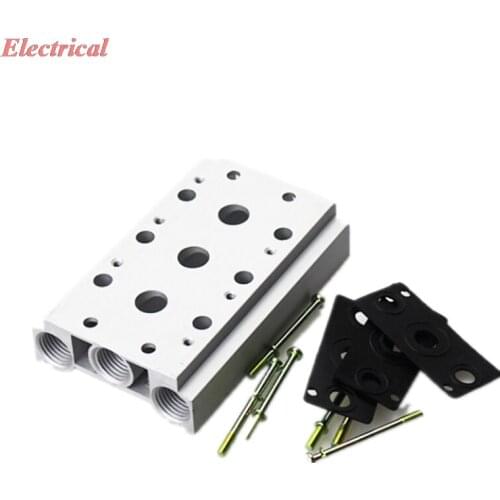 1pc Pneumatic Solenoid Valve Base 4V210/4V220-08 Connection Busbar Air Exhaust Plate Gasket 200M Series 2F 3F 4F 5F 6F 7F 8F 9F