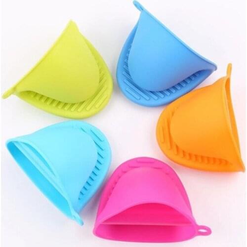 1PC Silicone Gloves 5 Colors Oven Heat Insulated Finger Gloves Cooking Microwave Non-slip Gripper Pot Holder Kitchen Baking Tool