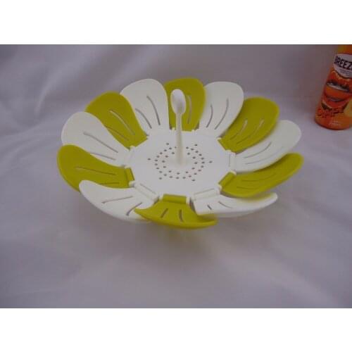 1PC Lotus folding telescopic steamer PP drawer basket steamer steamer plate perforated strainer drop water fruit bowl OK 0350