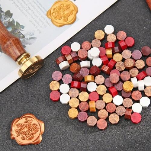 100pcs Retro Octagon Sealing Wax Grain Fire Painting Pill Stamping Envelope Wedding Invitation Wax Seal Dropshipping