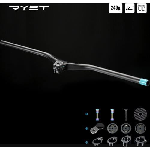 2021 LEXON MTB Integrated Handlebar Carbon Rise 800mm -7 Degrees XC Handlebar One-Piece Shaped Flat Bar Stem