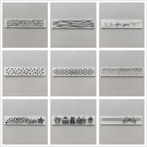 29 Styles) Strips Embossing Folders for Papers Photo Album Making Card Supplies DIY Letters Plastic Scrapbooking Cutting Dies