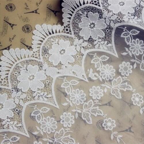 3Yard/Lot Exquisite lace fabric sewing accessories milk silk mesh yarn embroidery organza width 42cm dress decoration