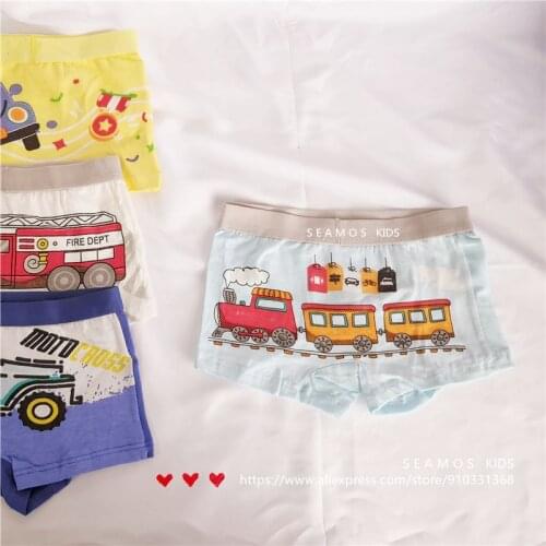 NEW! 3Pcs Lot Boys Boxer Underwear Car Train Color Baby Cotton Kids Shorts Childrens Briefs ZL40