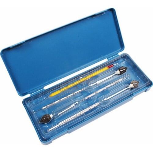 4 Pcs 0-100% Homebrew Hydrometer Alcohol Meter Wine Concentration Meter Alcohol Instrument Hydrometer Tester Thermometer Tools