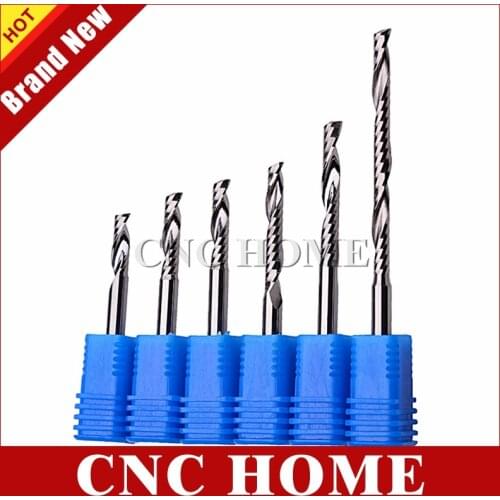 5pcs 3.175 4 5 6mm one flute carbide spiral end mill cnc router bits for Wood Acrylic MDF Plastic Cutting Milling Cutter Set