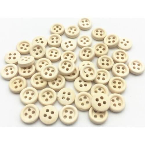 500pcs 10mm Natural 4 Holes Wooden Buttons Round Baby Sewing Buttons For Scrapbooking Wood Crafts