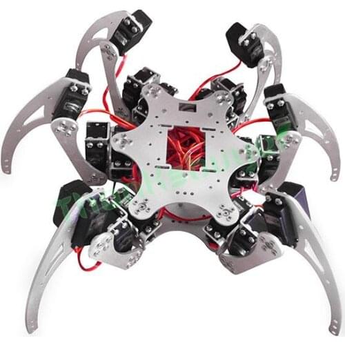 18DOF Aluminium Hexapod Spider Six Legs Robot Kit w/ 18pcs MG996R Servo& Ball Bearing