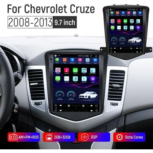 9.7'' Android 10 Car GPS Multimedia Radio Player For Chevrolet Cruze J300 2008-2013 Vetical Tesla Screen With HD Rear Camera