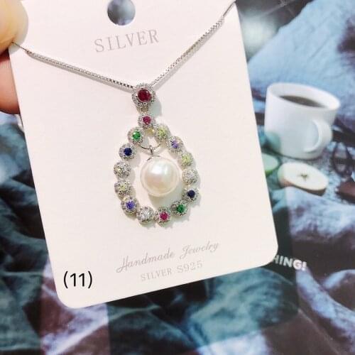 925 Silver Akoya Pearls Gemstone High-grade jewelry Diamond necklace Wedding Party Christmas Luxury Crystal Gifts for women