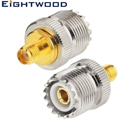 Eightwood 2PCS Ham Radio CB Radio Antenna Adapter Converter SMA Female to UHF Female for Baofeng kenwood JVC UV5R QUANSHENG TYT