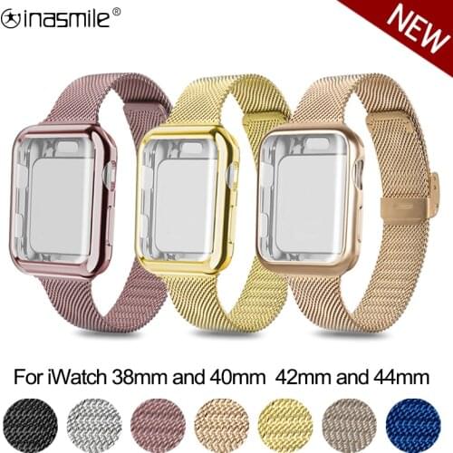 Accessories Bracelet and TPU case Screen Protector Case for iWatch 5 4 38MM 40MM Metal Strap for Apple Watch 5 4 3 2 1 42MM 44MM