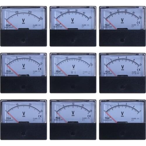 DC Analog Panel Volt Voltage Meter DH-670 Voltmeter Gauge 3V 5V 10V 15V 20V 30V 50V 100V 150V 300V 500V Mechanical Voltmeter