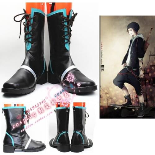 K Yata Misaki Cosplay Shoes Anime Halloween Black High Boots S008