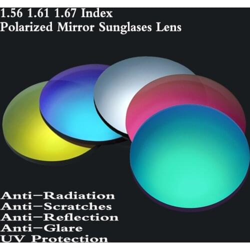 1.56 1.61 1.67 Index Aspheric Polarized Mirror Sunglasses Prescription Lens Myopia Presbyopia Lens Glasses Lens 2 PCS PS0005