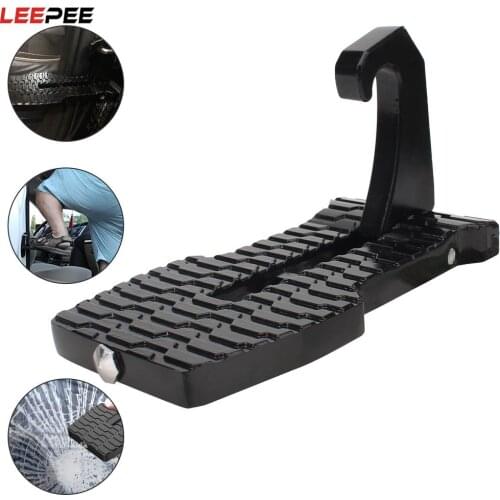 Aluminum Alloy Car Auxiliary Pedal Roof With Safety Hammer Pegs Easy Access to Car Rooftop Car Door Step Latch Hook Universal