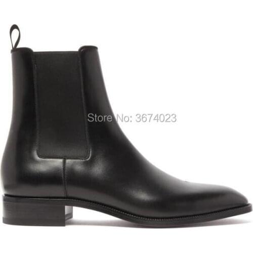 Qianruiti Brand Chelsea Boots Men Suede Leather Low Heeled Elastic Band Ankle Boots High Top Hombre Botas