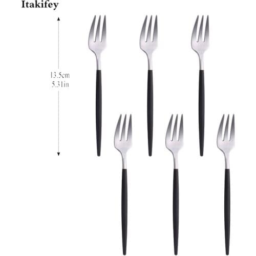 Tea Forks Golden Small Cake Fork Stainless Steel Dessert Dinnerware Rainbow Snack Salad Utensil Silverware Kitcher Party Tools