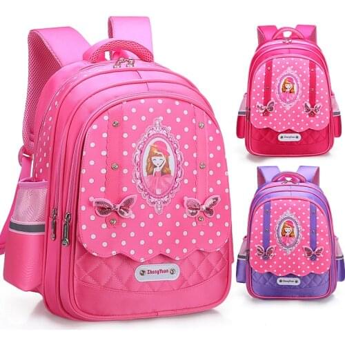 Princess Bow Dots Children Backpack School Bags for girls Kids Backpack School Backpack mochilas escolares infantil wholesale