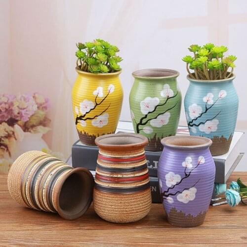 Home Garden Decoration Ornament Hand Painting Flower Pot Green Plants Pots Succulent Flowerpots Artware Decoration Crafts