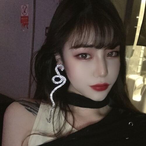 Hot sale in 2020 Full Rhinestone Serpentine Earrings Funny Charm elegant indifference Shining Womens jewelry earrings Punk