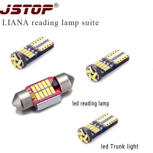 JSTOP 4piece/set LIANA super bright led car light 6000K high quality canbus W5W T10 bulbs 12V c5w 31mm festoon led 4014smd lamp