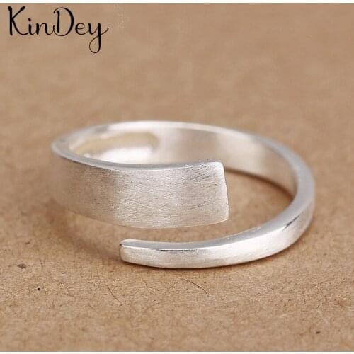Kindey Real Silver Color Round Rings For Women Big Antique Rings Finger Jewelry High Quality