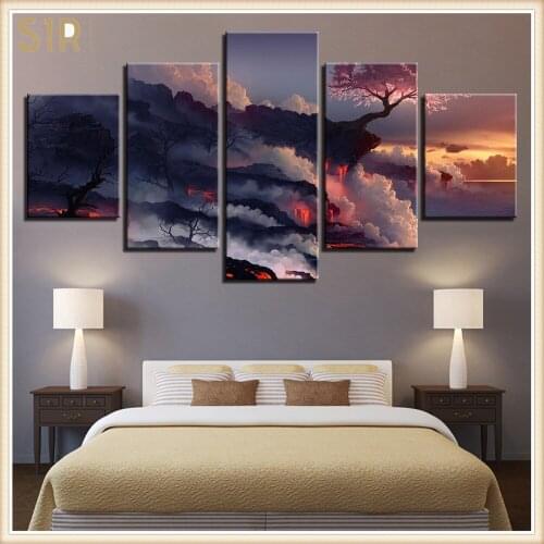Beautiful Scenery HD Printed 5 Piece Canvas Art Scenery Painting Wall Pictures for Living Room Home Decor Anime Poster Wall Art