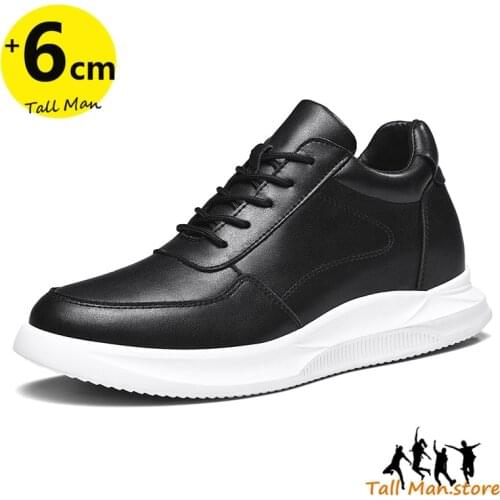 Sneakers Heightening Shoes Elevator Shoes Height Increase Shoes Leather Shoes Insoles 7CM Man Daily Life Height Increasing Shoes